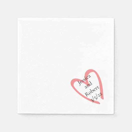 Hart design trouwpapier servet (Voorkant)