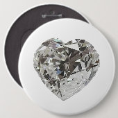 Hart Diamant Knop Ronde Button 6,0 Cm (Voorkant /achterkant)