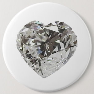 Hart Diamant Knop Ronde Button 6,0 Cm