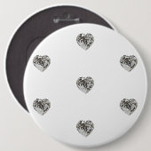 Hart diamant patroon knop ronde button 6,0 cm (Voorkant /achterkant)