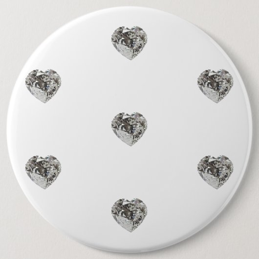 Hart diamant patroon knop ronde button 6,0 cm (Voorkant)