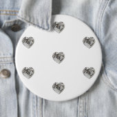 Hart diamant patroon knop ronde button 6,0 cm (In situ)