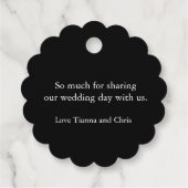 Hart diamanten op zwart dank u bruiloft bedankjes labels (Achterkant)