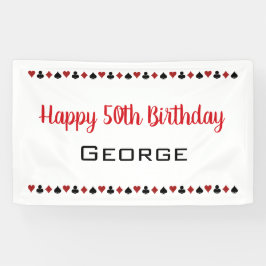 Hart Diamond Spade Club Casino Verjaardag Spandoek