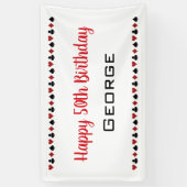 Hart Diamond Spade Club Casino Verjaardag Spandoek (Verticaal)