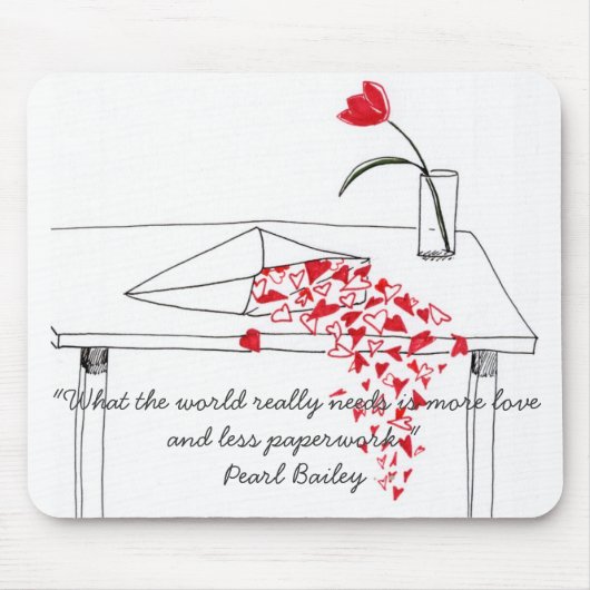 Hart die over Mousepad hangt Muismat (Voorkant)