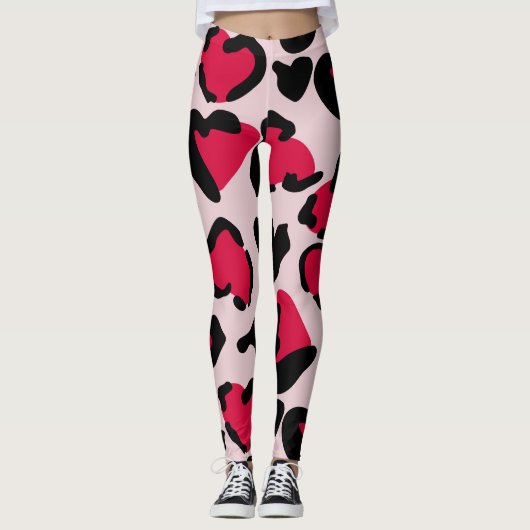 Hart Dierlijke print Leggings (Voorkant)