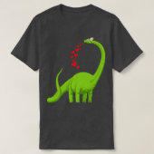 Hart Dinosaur Brachiosaurus Schattigee Valentijnsd T-shirt (Design voorkant)
