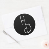 Hart-dividon zwart-wit HD-Logo ticker Ronde Sticker (Envelop)