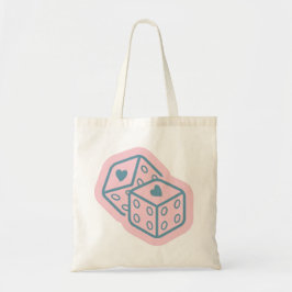 Hart Dobbelstenen Valentijnsdag Tote Bag