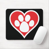 Hart Dog Paw (Donker) Muismat (Met muis)