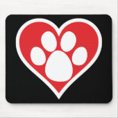 Hart Dog Paw (Donker) Muismat (Voorkant)