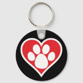 Hart Dog Paw (Donker) Sleutelhanger (Voorkant)