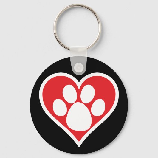 Hart Dog Paw (Donker) Sleutelhanger (Voorkant)