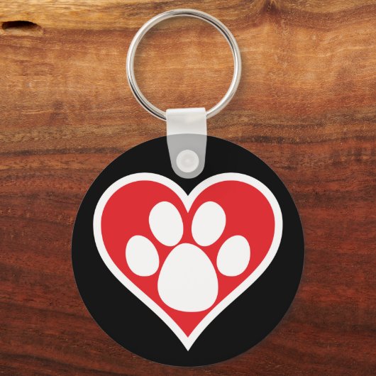 Hart Dog Paw (Donker) Sleutelhanger (Voorkant)