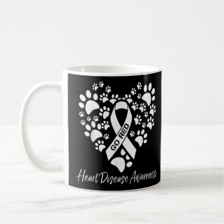 Hart Dog Paws Go Red Ribbon Heart Disease Koffiemok