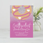 Hart Donuts Nep Glitter Valentijnsdag Kaart (Staand voorkant)