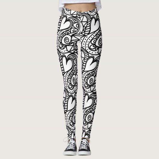 hart doodle leggings (Voorkant)
