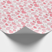 Hart Doodle Schetsen Op Wit Cadeaupapier (Hoek)