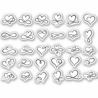 Hart Doodles Esthetisch Scrapbook Ambachtelijke St Sticker