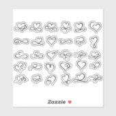 Hart Doodles Esthetisch Scrapbook Ambachtstickers Sticker (Vel)