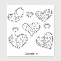 Hart Doodles | Op maat gesneden vinyl kleursticker