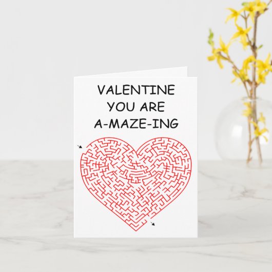 Hart Doolhof - Valentijnsdagkaart Kaart (Gele Bloem)