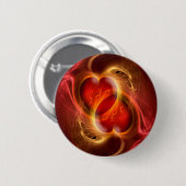 Hart door hart in liefde ronde button 5,7 cm (Voorkant /achterkant)