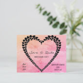 Hart door harten Roze Watercolor Postkaart (Staand voorkant)