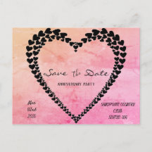 Hart door harten Roze Watercolor Postkaart