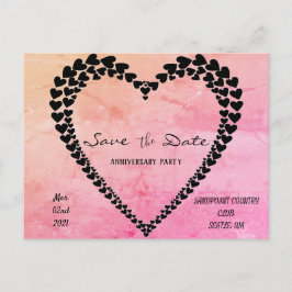 Hart door harten Roze Watercolor Postkaart