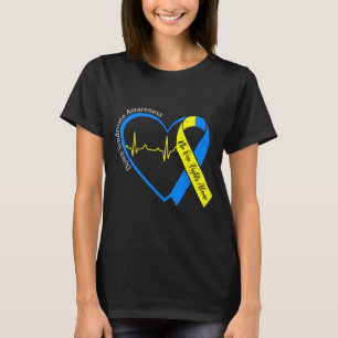 Hart down syndroom bewustzijn trisomie 21 mannen v t-shirt
