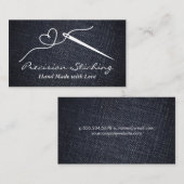 Hart Draad Naald | Denim Materiaal Visitekaartje (Voorkant / Achterkant)