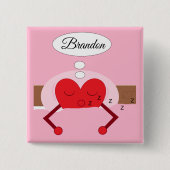 Hart Dreams Shades of Pink Vierkante Button 5,1 Cm (Voorkant)