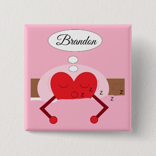 Hart Dreams Shades of Pink Vierkante Button 5,1 Cm (Voorkant)