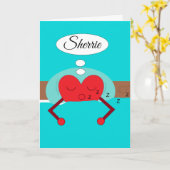 Hart Dromen Tinten Groen Card Kaart (Gele Bloem)