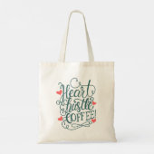 Hart, drukte, koffie tote bag (Achterkant)