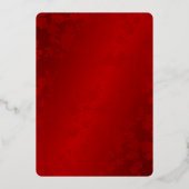 Hart Dubbel Geluk Rood Goud Chinees Bruiloft Folie Uitnodiging (Achterkant)