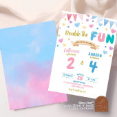 Hart Dubbele Viering Jongen Meisje Joint Verjaarda Kaart