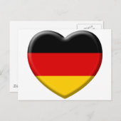 Hart Duitse vlag houd ik van Duitsland Briefkaart (Voorkant / Achterkant)