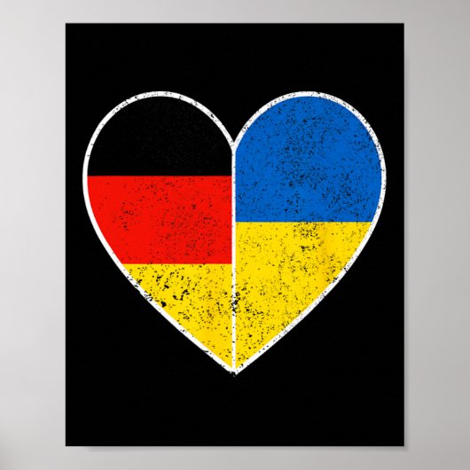 Hart Duitsland En Oekraine Solidariteit Vriendscha Poster (Voorkant)