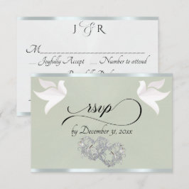 Hart, Duiven & Lint - Sage Parel/Zilver RSVP Kaartje