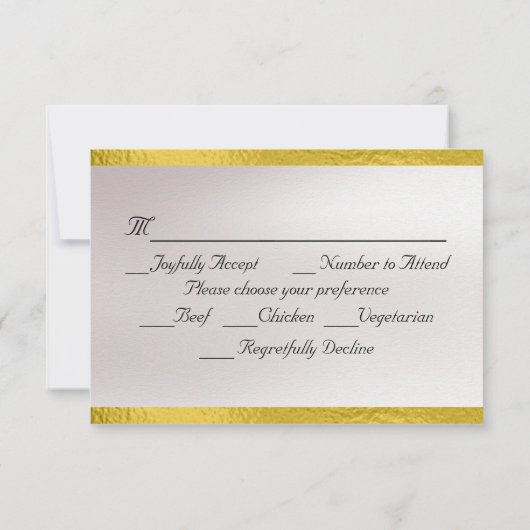 Hart, Duiven & Lint - Smaragd/Goud RSVP Kaartje (Achterkant)