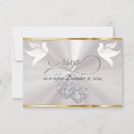 Hart, Duiven & Lint - Witte Parel/Zilver RSVP Kaartje
