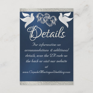 Hart & Duiven, QR-code - blauw/zilver Informatiekaartje