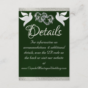 Hart & Duiven, QR Code - Smaragd/Zilver Informatiekaartje