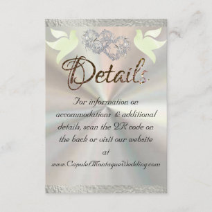 Hart & Duiven, QR Code - Wit/Zilver Informatiekaartje