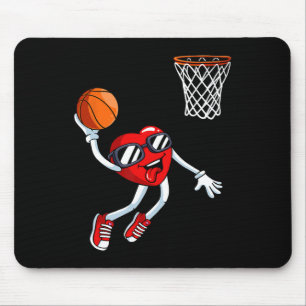 Hart Dunk Bysketbyll Speler Valentijnsdag Liefde S Muismat