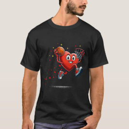 Hart Dunking Valentijnsdag Basketbal Kinderen T-shirt