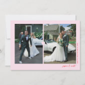 Hart Duo Roze Valentijnsdag Fotocard Feestdagenkaart (Voorkant)